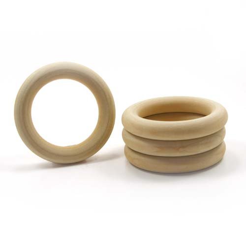 Mylittlewoodshop Pkg of 12 - Ring - 1-1/2 inch outside diameter with 3/4 inches inside diameter and 3/8 inches thick unfinished wood (WW-TR0400-12) - WoodArtSupply