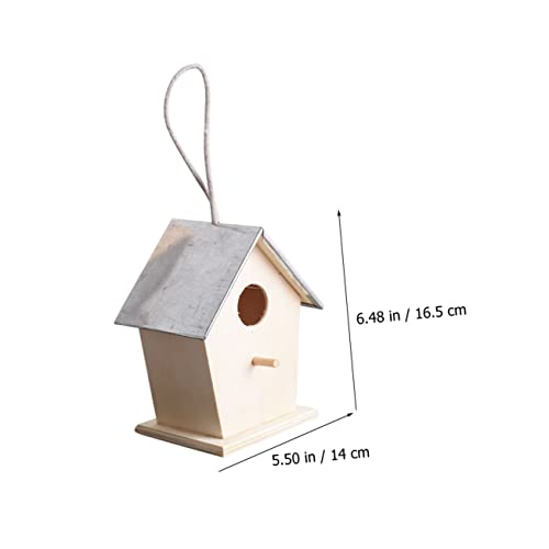 Yardenfun Outdoor Bird House Garden Hanging Bird Nest DIY Painting Bird House Birdhouse to Paint Craft Wood Bird House Unfinished Wood Birdhouse Bird Yardenfun