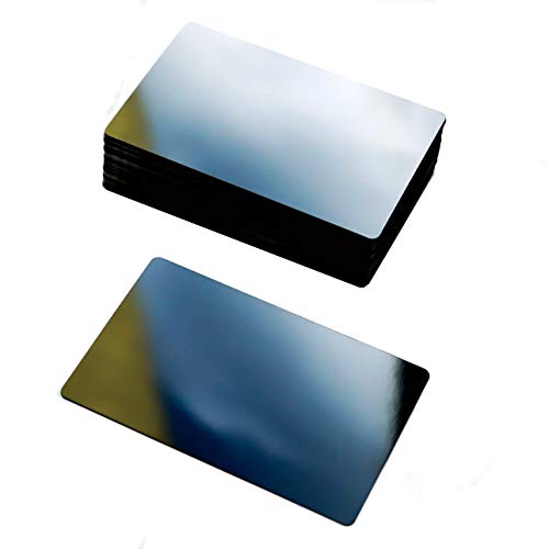RXBC2011 100pcs Blank Metal Business Cards Laser Engraving Aluminum (black, 100 pcs) RXBC2011