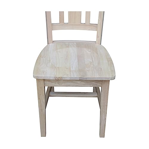 International Concepts Pair of Slat Back Chairs, Unfinished IC International Concepts