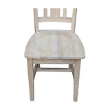 International Concepts Pair of Slat Back Chairs, Unfinished IC International Concepts