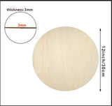 YRONTY 1Pcs 12Inch Unfinished Wood Circles with Hanger Rope, 0.1Inch Thick Blank Wood Rounds Slices Wood Circles for Crafts, Door Hangers, Painting, YRONTY