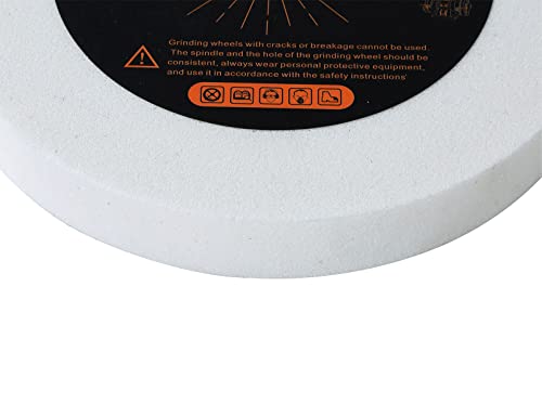 AmaCupid Bench Grinding Wheel 6 inch. for Sharpening Quenched Steel, High Carbon Steel and Other Cutting Tools. White Aluminum Oxide Abrasive. 1/2 AmaCupid