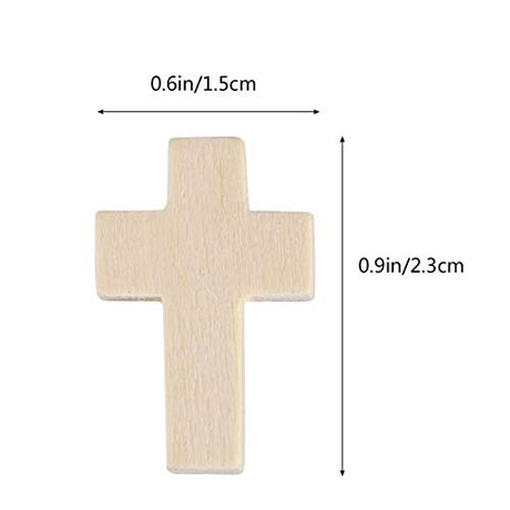 MAGICLULU 50pcs Wooden Blank Cross Pendant Unfinished Mini Wooden Cross Wooden Small Unpainted Cross Pendant DIY Jewelry Crafts Projects MAGICLULU