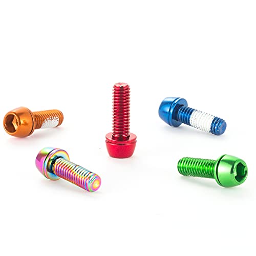 CNC MTB Caliper Bolts,Bike disc Brake Caliper Bolts M6x18mm Steel Alloy，Red - WoodArtSupply