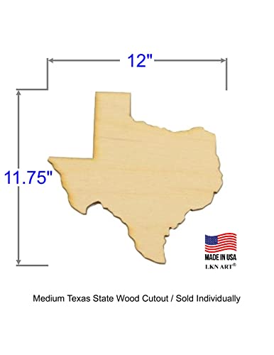 Texas State Wood Cutout (Medium 12" x 11.75" Sold Individually, 1/4" Baltic Birch) - WoodArtSupply