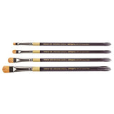 KINGART B-095 Premium 4 pc. Original Gold 9247 Series Crescent Filbert Blender Brush Set, Synthetic Bristle/Taklon for Acrylic and Oil Paint, Short KINGART