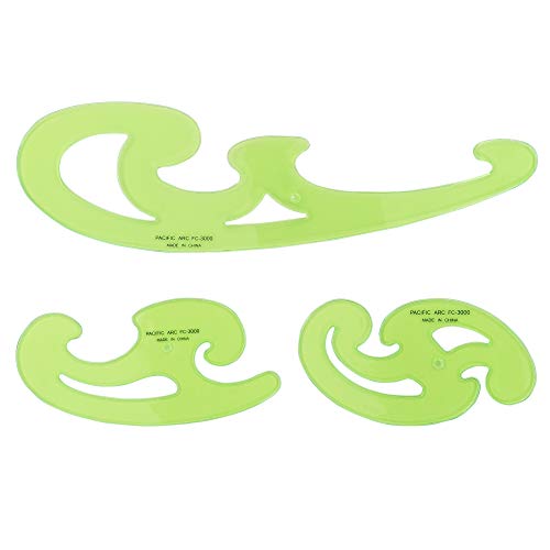 Pacific Arc French Curve Set, 3 Shapes, Clear Curve Ruler, Drafting Tools, Drawing Tools, Woodworking Tools, Comic Template Tool Pacific Arc