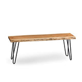 Alaterre Furniture Hairpin Natural Live Edge Wood with Metal 48" Bench, 48 Inch Alaterre Furniture
