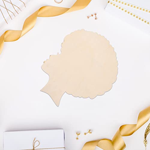 EXCEART Mother's Day Wood Chips Head Wooden Wreath Unfinished Wood Cutouts Girl Presents Mother and Son Gifts African Girl Wooden Cutouts Lady Gifts EXCEART