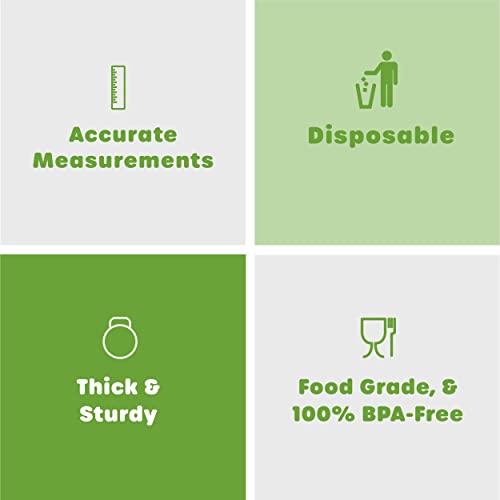 [25 Count - 10 oz.] Multipurpose Disposable Plastic Measuring Cups - Baking, Cooking, Epoxy Resin, Mixing & Measuring Cups Comfy Package