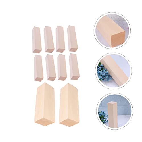 EXCEART 10 Pcs Carved Wooden Strips Wooden Whittling Kit Unfinished Wood Blocks Home Depot Unfinished Wood Blocks for Crafts Wood Squrae Sticks EXCEART