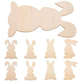 BESTOYARD Easter Bunny 8pcs Easter Wooden Bunny Cutouts Unfinished Wooden Bunny Cutout Easter Rabbit Cutouts for DIY Easter Crafts Easter Spring BESTOYARD