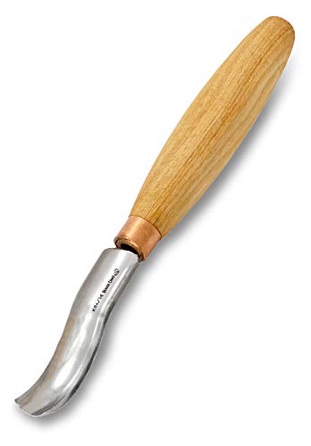 BeaverCraft, Wood Carving Bent Gouge K8a/14 0.55" - Spoon Carving Tools - Woodworking Hand Chisel Compact Wood Carving Knife for Beginners and Profi - WoodArtSupply