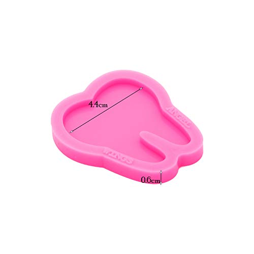 Shiny Glossy Tooth Shape Silicone Mold for 1.5 Inch Badge Reel Epoxy Craft Resin Mold Keychain Silicone Moulds DIY Jewelry Making Silicone Mold Angel Wings