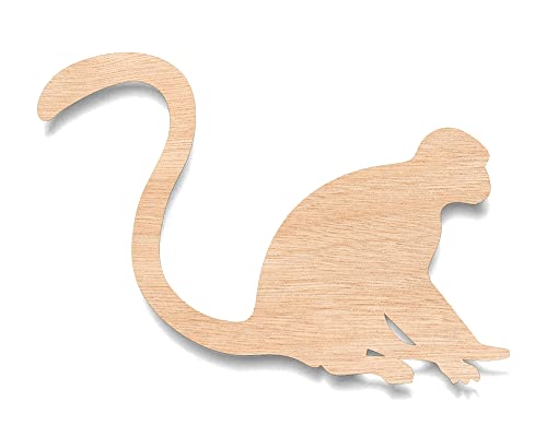 Unfinished Wood for Crafts - Monkey Shape - African Jungle Wildlife - Large & Small - Pick Size - Laser Cut Unfinished Wood Cutout Shapes Zoo -