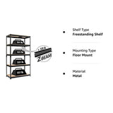 HOMEDANT Z-beam 5-Tier Laminated Heavy Duty Metal Shelving Unit Adjustable Garage Storage Utility Rack Shelves Organization Multipurpose Shelf HOMEDANT