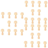 TEHAUX 30 Pcs DIY Wooden Ornaments Unfinished Mushrooms Figures Unfinished Wood Craft Unfinished Wooden Pegs Mushroom Ornaments Unfinished Wood Peg TEHAUX