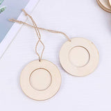 SUPVOX Wedding Decor 10pcs Mini Round Photo Frame Unfinished Wooden Picture Frame with Hanging Rope for DIY Crafts Home Bedroom Living Room Wedding SUPVOX