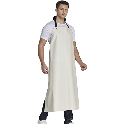 RECECASA Rubber Waterproof Apron Butcher Heavy Duty -Oil Chemical Resistant Thick Work Safety Gardening Aprons - Best for Cleaning Fish, Dog RECECASA