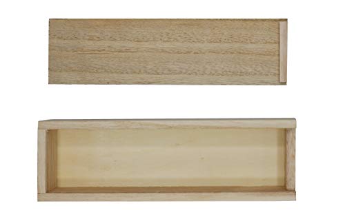 Creative Hobbies® Unfinished Wooden Pencil, Pen, Stash, Trinket Storage Box with Slide Top