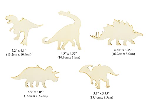 Summer-Ray 20 Wooden Dinosaur Laser Cutout DIY Craft Party Decoration Art Embellishment Room Decoration Summer-Ray.com
