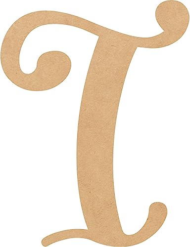 Wood Craft Letter Tall 4 Inch I Wooden Letter Unfinished Craft, Wood Alphabet for Nursery Room Decor, Casking Cream MDF Cutout