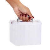 Juvale 3 Tier Stackable Storage Containers with Adjustable Compartments for Beads, Sewing Accessories, Arts and Crafts Supplies (6 x 6 x 5 In) Juvale