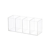 Acrylic Pen Holder 4 Compartments Clear Pencil Holder Organizer Makeup Brush Holder HSYMQ