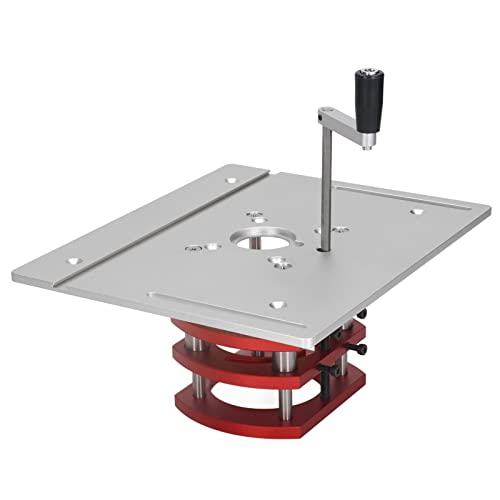 Router Lift, Standard Design Firm Fixing Aluminum Alloy Stainless Steel Universal Router Table Lfit Manual Lifting for DIY (Silver)