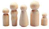 Hygloss Wood Peg Dolls – Craft Paintable Birchwood Doll People – Assorted Family, 40 Pieces Hygloss