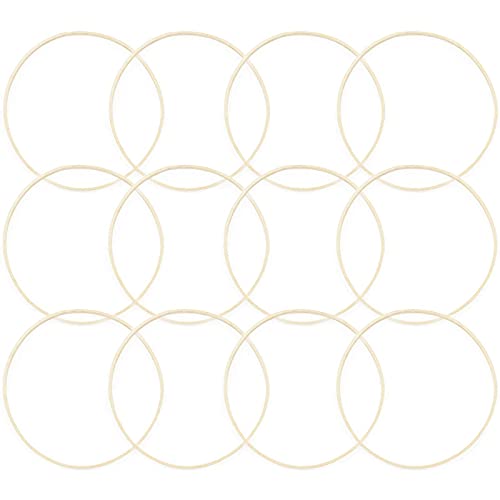 Bamboo Rings for Crafts, Macrame, and Dreamcatchers (10.2 Inches, 12 Pack) Bright Creations