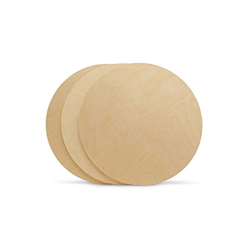 Wood Circles 12 inch, 1/4 inch Thick, Birch Plywood Discs, Pack of 5 Unfinished Wood Circles for Crafts, Wood Rounds by Woodpeckers