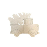 Christmas Tree in Truck Cutout, Unfinished Shape, Paint by Line Build-A-Cross