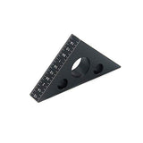 T Tulead Carpenter Square Triangle Ruler Aluminum Alloy Woodworking Ruler 45 Degree Woodworking Square Measurement Tool Black T Tulead