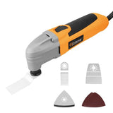 Hoteche 1.6-Amp Oscillating Multi Tool 3° Oscillating Angle Universal Fit Interface Multi-function tool with Blades and Sand Papers Hoteche
