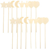 Toyvian Craft Supplies 12PCS Princess Fairy Wands Kit, Wooden Fairy Wands, Unfinished Wooden DIY Fairy Sticks Crafts Adorable Moon Wand for Girls Toyvian