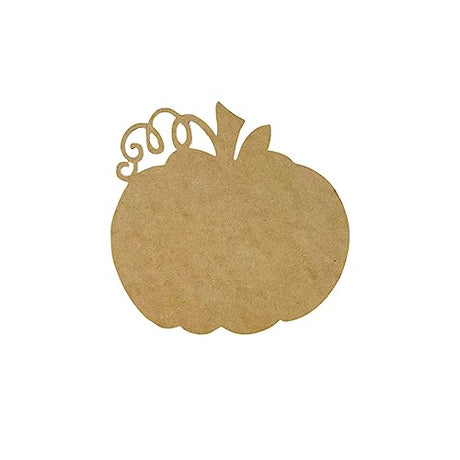 Curly Stem Pumpkin with Vine, Fall Shape, Unfinished Cutout, Wooden Shape, Paintable Wood, Build-A-Cross Build-A-Cross