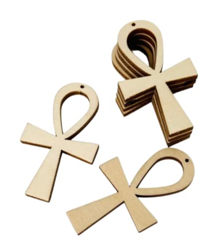 ALL SIZES BULK (12pc to 48pc options) Unfinished Wood Wooden Symbol of Life Ankh Laser Cutout Dangle Earring Jewelry Blanks Charms Ornaments Shape - WoodArtSupply