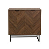 Nathan James Accent Modern Free Standing Buffet Sideboard Hallway, Entryway, Dining Living Room, 1 Storage Cabinet, Enloe - Walnut/Black Nathan James