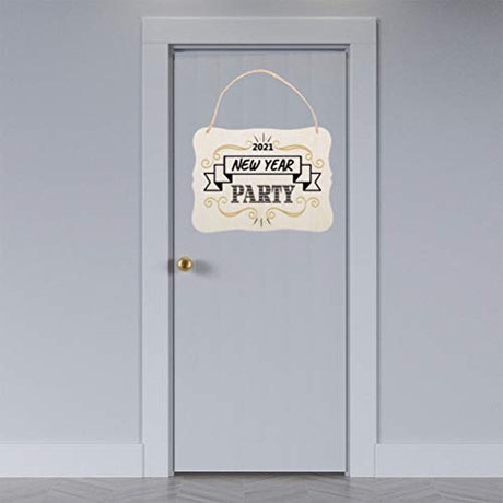 JANOU 3pcs Unfinished Wood Sign Blank Hanging Wooden Plaque DIY Craft Project Wood Sign with Rope Door Wall Art Decorative, Style 3, 9x6.5'' JANOU