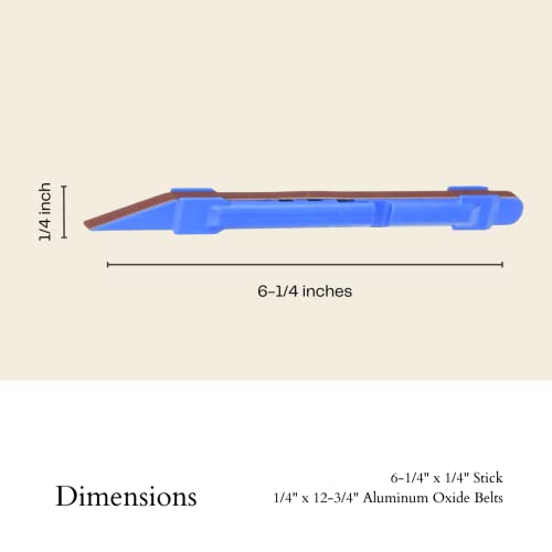 5 Piece Sanding Detailer Set with 2 Extra Replacement Belts Per Stick, 5 Grits 120, 240, 320, 400 & 500 Grit Made in The USA for Sanding Wood, Metal SANDING DETAILER