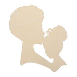 COHEALI Mother's Day Wood Chips Unfinished Wood African Women Wood Cutout Wooden Birch Plywood Discs Home Ornament Head Cutout Girls Crafts Head Mold COHEALI