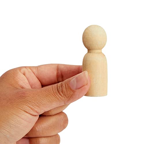 Wood Peg Dolls, Peg Doll Kit (2.4 in, 50-Pack)