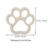 JANOU 6pcs Big Paw Shaped Wooden Cutouts Dog Cat Claws Cutouts Unfinished Wood Pet Paw Wood DIY Craft Embellishments Gift Ornaments Decoration, JANOU