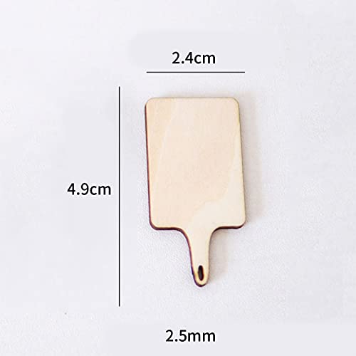 30 Pcs Mini Wooden Cutting Board with Handle,Unfinished Wood Blank Cutting Board, Paddle Chopping Board Small Kitchen Serving Board for Kitchen DIY