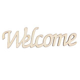 BESPORTBLE Word Welcome Cutout Unfinished Wood Welcome Sign Front Door Plaque Hanger Decor For Home Farmhouse BESPORTBLE