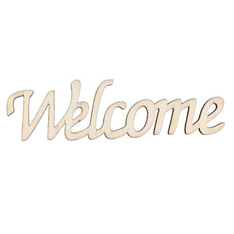 BESPORTBLE Word Welcome Cutout Unfinished Wood Welcome Sign Front Door Plaque Hanger Decor For Home Farmhouse BESPORTBLE