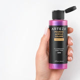 ARTEZA Iridescent Acrylic Paint, Set of 4, Candy Tones, 4 fl oz Bottles, High-Flow Pouring Paint, Art Supplies for Canvas, Glass, Wood, Ceramics, ARTEZA