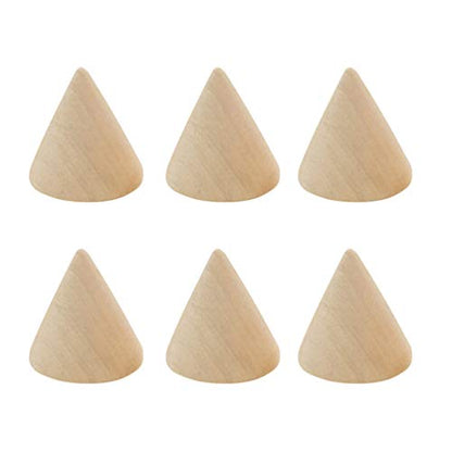 10pcs Unpainted Wooden Cones Ring Holder Jewelry Display Stand DIY Craft